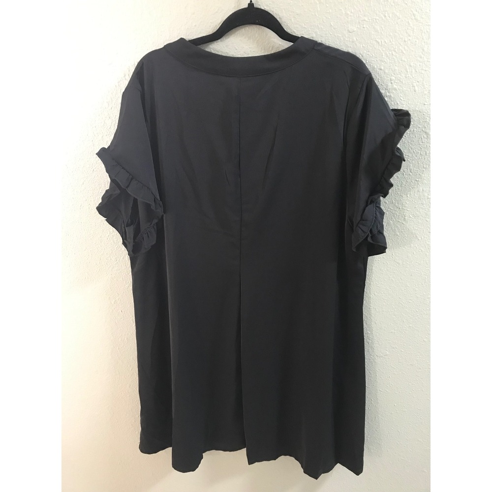 SHEIN Curve Black Dress 3XL Ruffle Sleeve Plus Size Flowy Shift Mini Dress - Picture 3 of 8